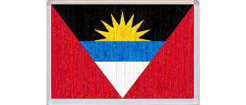 Antigua & Barbuda - 'Rustic Style Print' National Country Flag - Jumbo Fridge Magnet