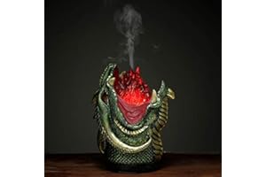 Puckator Fire Breather Dragon Dark Legends Resin Tree LED Aroma Essential Oil Diffuser, Humidifier, Home Aromatherapy Ornament Decor, Multi, Colour Changing LED