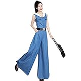 Waschen: Maschinenwaschbar MEIZIZI Frühling Ärmellose Denim Damen Overall Mit Kapuze Freizeit Body Frauen EIN Stück Insgesamt Strampler Mädchen Hosen Jeans Damen, Blau, XL