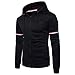 Produktbild Herren jacke Internet Herbst Winter dekorativer Band Freizeit Jacken Kragen Mann beiläufiger Mantel (M, schwarz)