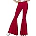 Produktbild Amakando Schlaghose Damen rot - S/M (34 - 40) - Sixties Bootcut ausgestellte Frauenhose 90er Flower Power Hippie Outfit Damenhose Schlagerparty 70er Jahre Hose mit Schlag