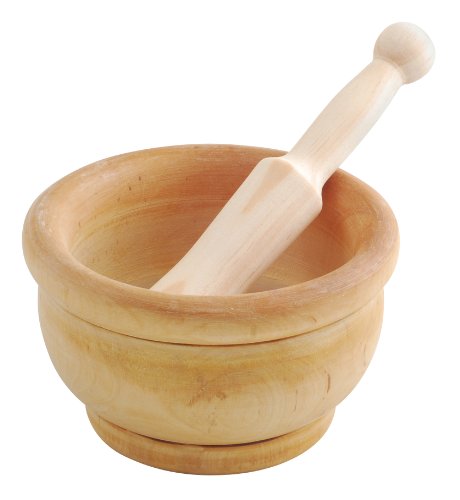 Metaltex Mörser mit Stößel, Holz 16 cm