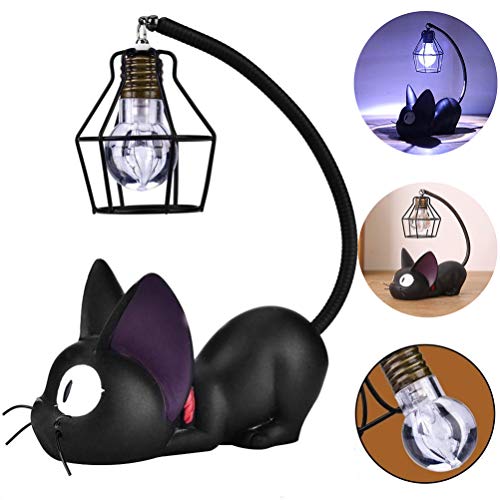 Preisvergleich Produktbild Treeshu Kinder Tischleuchte, Harz Magische Katze Design Lampe Nachttischlampe, Kreative Nachtlicht als Geschenk Zu Weihnachten,Drahtlampenschirm