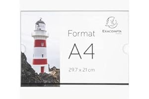 Exacompta - Réf. 84858QD - 1 pochette murale A4 horizontale pour afficher les photos ou documents - (vissable et collable) - en PMMA (acrylique) très haute transparence - Couleur cristal