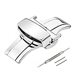 TStrap Edelstahl Faltschließe 18mm Faltschliesse Butterfly Dornschließe Schließen für Uhrenarmband Armband