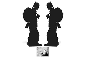 BUNDLEZ-4-FANZ FAN PACKS World War Soldier Silhouette Double Pack Lifesize Cardboard Cutout Fan Pack 175cm x 72cm, Includes 8x10 Star Photo