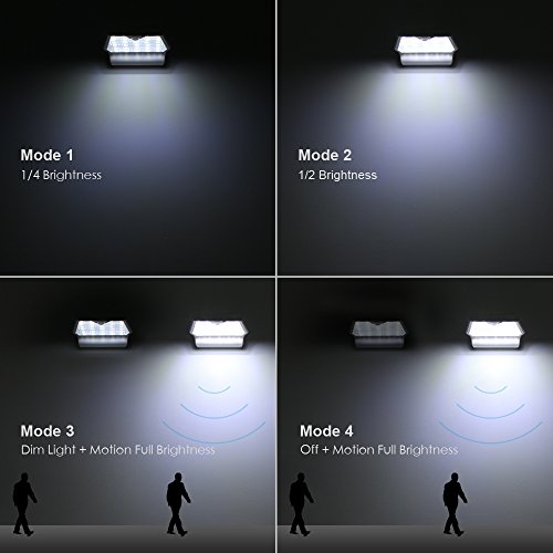 InnoGear 36 LED Solarleuchten Solar Licht Sicherheitslicht Dachrinne Lampe Bewegung aktiviert Sensor Sicherheitsbeleuchtung Außenwandleuchten Außenlampen Aussenleuchten,2pcs - 4