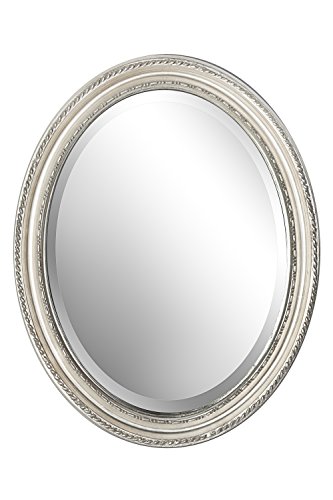 Spiegel Wandspiegel oval antik silber DUNJA 47 x 37 cm