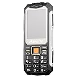 Teléfono Móvil Libre,VKworld V3S Móviles de teclas grandes barato con Impermeable,a prueba de golpes,a prueba de polvo Teléfono celular rugged al aire libre teléfono móvil GSM para personas mayores(2G,2.4' Pantalla,Doble SIM,Cámara 0.3MP,Batería 2200mAh,32M+32M,radio FM,Bluetooth) - Negro