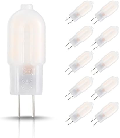 Luohaoshi G4 LED Light Blub 1.5W AC/DC 12V,Edison Bulb 10W Incandescent Replacement, 3000k Warm White 120lm,360 Degree Beam Angle,Non-dimmable(10 PACK)