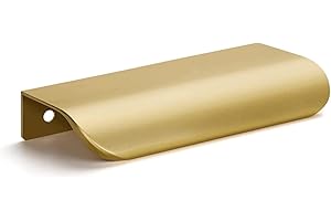 Goldenwarm 10 Stück Küchengriffe Profilgriff Aluminium 128mm Gold Schrankgriffe Türgriff Geschwungener Schubladengriff Verdeckter Möbelgriffe Garderobe Griffe