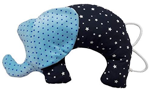 Preisvergleich Produktbild Biona Kinder Nackenhörnchen Elefant Schmuse Kuschel Kissen (blau)