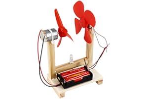 PSSOPP Giocattolo generatore Eolico Fai-da-Te Piccolo Motore Turbine eoliche Verticali Giocattolo Kit generatore di Corrente Unico Kit Modello generatore di Corrente elettrica educativo