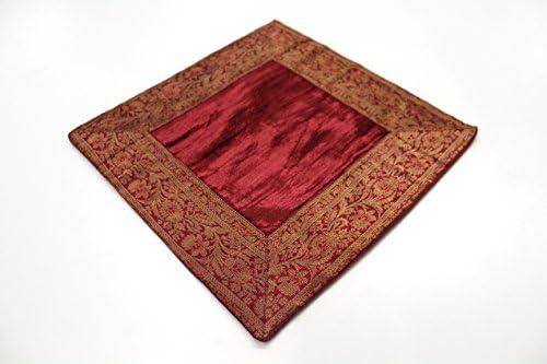 Indian pillowcase 60 x 60 cm, pillow case/cushion cover Oriental India, wine red, 60 x 60 cm