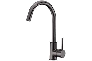 Edouard Rousseau - Mitigeur Évier Koben - Aérateur Réducteur de Débit, Écrou de Serrage Rapide à la Main - 334 (Hauteur) x 188 (Saillie) mm - Couleur Canon de Fusil