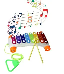 Ekan 8 Keys Piano Xylophone Pull-Along Musical Instruments Piano Toy Baby Children Toddlers