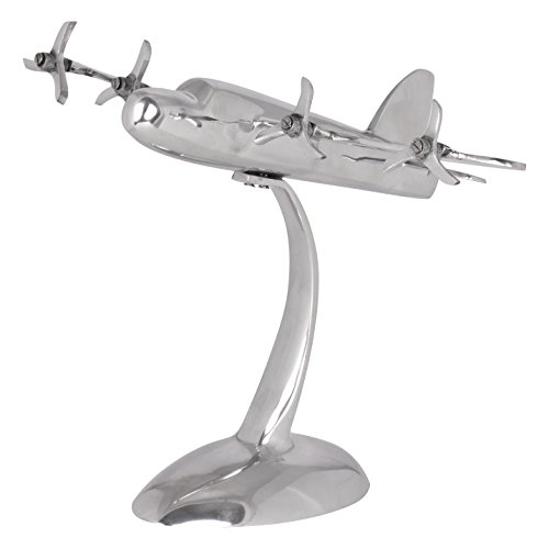 Wohnling WL1.653 Design Deko Flugzeug Propeller aus Aluminium Skulptur Metall 42 x 30 x 30 cm, silber - 7