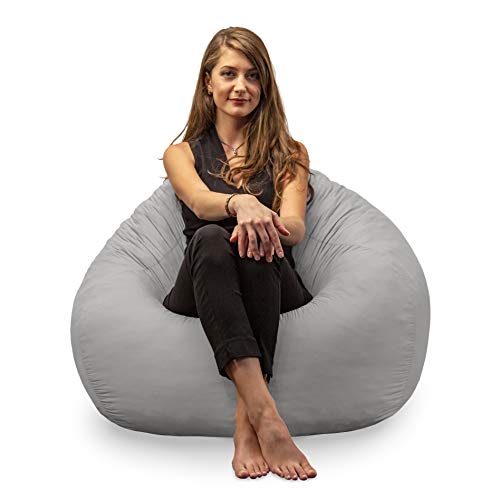 Charlie & Finn Puf con Respaldo Alto en Plata Gris - Funda Aterciopelada Muy cómoda con Espuma viscoelástica - sofá, Tumbona acogedora, colchón Genial - Niños, Adultos y Adolescentes amarán Este puf.