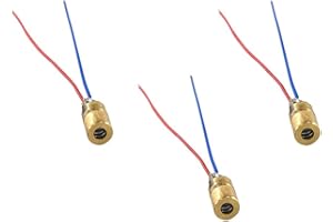 UMTMedia® 3 Pieces 6mm 5V Red Laser Dot Diode Copper Head 650nm for Arduino Raspberry PI