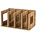 Price comparison product image TXXCI Wooden 4 Sections Desktop Book Rack Bookshelf CD Storage Sorting Bookends Office Carrying Shelves - Wood Color