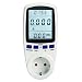Produktbild Floureon Energiekostenmessgerät Leistungsmessgerät Stromverbrauchszähler Energiemessgerät Power-Monitor Leistungsmesser Groß LCD Display mit Zeit/Energie/Kosten-Anzeige Überlastung-Anzeige Energiemessgerät Weiß
