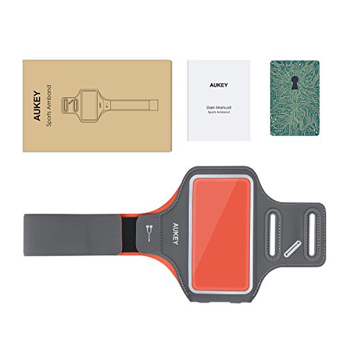 AUKEY Sportarmband Hülle iPhone 7 Schweißfest mit Schlüsselhalter für Laufen , Wandern , Rad Fahren , Gymnastik Fitness Armband für iPhone 6 / 6S , Samsung , HTC und andere Phones unter 5 Zoll ( Orange ) - 8