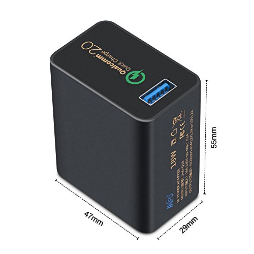 [Qualcomm zertifiziert] KFD Ladekabel Schnellladegerät Quick Charge 2.0 18W mit Micro USB Kabel für Sony Xperia Z4, Z4 Tablet, Z3 Tablet Compact, Z2 Tablet, Samsung S7/S6/Edge, Google Nexus 6, Motorola Droid/X, HTC One M9/M8, LG G2 Flex2/G4/V10, Blackberry Priv, Xiaomi Mi3, Mi4, Mi Note - 4