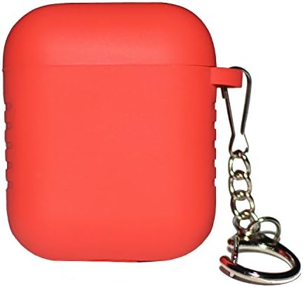 Rescady Airpods Silicone Case with Dust Cap, Shock Proof Protective Cover Skin for Apple Airpods Accessories(Red)