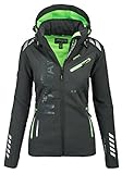 geographical norway damen fleece jacke Wärme-isolierend Geographical Norway Damen Softshell Funktions Outdoor Regen Jacke Sport [GeNo-24-Dunkelgrau-Gr.L]
