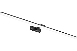 Klighten Lampe pour Miroir LED Salle de Bains 32W 1820LM Lampe Armoire Miroir Applique Murale Intérieure Moderne Luminaire Salle de Bain, Blanc Froid 6000K, Noir, 120CM/47.2IN