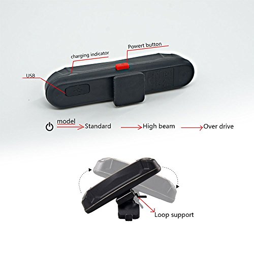 Xcellent Global USB Aufladbares Fahrrad Rücklicht hinteres Rücklicht Helm LED Licht 100 Lumen LD100R - 2