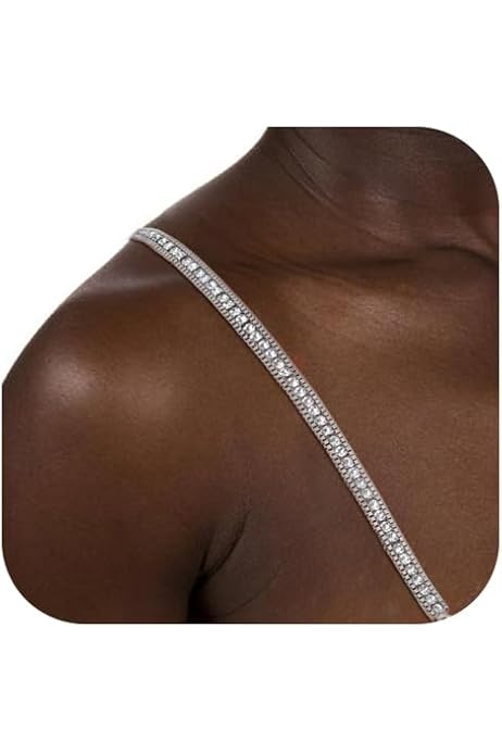 2 Spalline Reggiseno Cristallo Argento - Triple Row, Con Ganci, Per Abiti Sprovvisti, Party E Serate - Foto 10