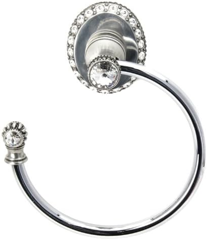 Carpe Diem Hardware Carpe Diem 1835-9C Cache' Ii Towel Ring Left (Lrg Escutcheon) Made With Swarovski Elements Chalice Chalice
