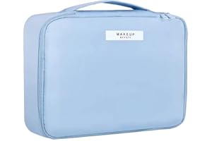 LRIKAS Borsa da Trucco Pochette Trucchi Beauty Case da Viaggio Donna Borsa da Toilette Organizer per Cosmetici per Donne e Ragazze Perfetto per Viaggio All'aperto (Blu)