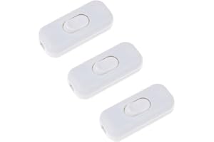 FUCHSWERK 3x Zwischenschalter Schnurschalter - 2-3 polig 6A 250V - Schnurzwischenschalter, Wippschalter, Zuleitungsschalter, Kabelschalter, Schalter | Weiß