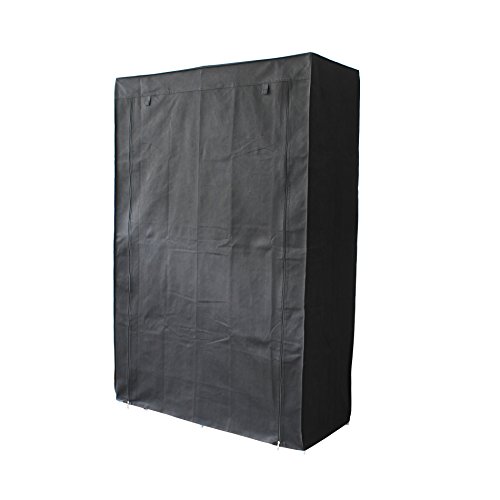 EBS® Kleiderschrank Wäscheschrank Garderobenschrank Stoffschrank Faltschrank mit Regal Schwarz 154 x 45 x 105cm - 3