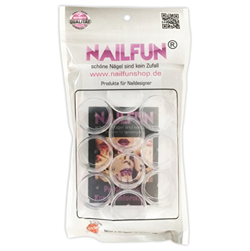 10 x Nailart Döschen Dosen Tiegel 10ml klar clear (leer) mit Schraubverschluss 596413 - 4