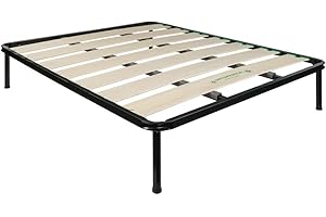 Comprarredo Rete a doghe larghe matrimoniale misure 160x190 con piedi avvitabili, robusta e resistente per materasso matrimoniale con telaio e piedi in metallo