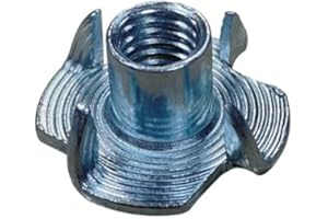 RC SCREWS M5 (5mm) T-Nuts With Four Prongs - Inserts For Wood Furniture (Pack of 20)