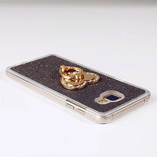 Samsung Galaxy A5(2016) A510 Hülle, MUTOUREN Samsung Galaxy A5(2016) A510 Etui Hülle Tasche Schutzhülle TPU Silikon Case Cover Bling Glitzer Schwarz Bumper mit Ring und Anti-Scratch Löschen Back Bumper für Samsung Galaxy A5(2016) A510 - 4