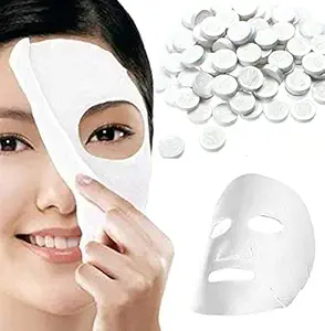 Mapperz Compressed Facial Lotion Tissue Paper DIY Home Spa Coin Face Mask | Compressed Facial Whitening Tablet Face Mask Sheet for Women and Girl (pack of 10)