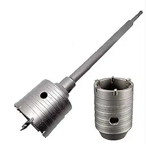 Inditrust 50 mm and 65 mm Concrete Wall Drill Bit Hole Saw Cutter and 300 mm Connecting Rod