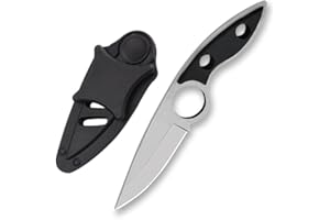 Omesio Coltello da cintura outdoor, piccolo coltello da caccia con fodero robusto - mini coltello EDC, regali per il pescatore all'aperto e lo sportivo in campeggio.