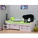 Produktbild Einzelbett FLORO 90 x 200 Bettgestell Jugendbett Gästebett Bett Massiv weiß