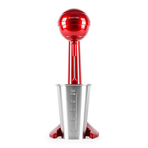 Klarstein • Manhattan • Drink-Mixer • Getränkemixer • Mini-Standmixer • Milkshake Maker • 65 Watt • bis zu 25.000 Umdrehungen pro Minute • 450 ml Fassungsvermögen • Edelstahl-Mixbecher • Becherhalterung • Cocktail Shaker • Smoothies • Sahne • Eischnee • rot - 3