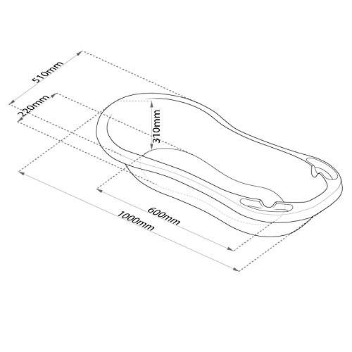 Baby Badewanne XXL 100 cm Disney Winnie Pooh perl weiß + Badewannenständer + Ablaufschlauch - 9