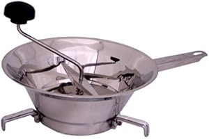 Rivadossi Passaverdure Acciaio Inox 18/10 MOD Rondo' con 3 Dischi intercambiabili cm 20 Made in Italy, Metallo, Grigio, 20 cm