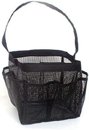 SOGNATORI Quick Dry Hanging Toiletry and Bath Organizer with 8 Storage Bath Organizer Travel Camp Gym For Shampoo, Conditioner, Soap and Other Bathroom Accessories (Black)