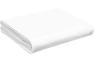 British Home Bedding - Plain Polycotton Percale Flat Bed Sheets - Premium Deluxe Hotel Quality (White, Single)