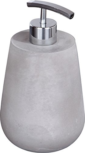 Nicol 2061957 Eyke Seifenspender Sichtbeton wasserabweisend beschichtet, Pumpe Sockel Metall, Kopf ABS 320 ml, Beton, verchromt/grau, 10.0 x 18.0 x 10.0 cm